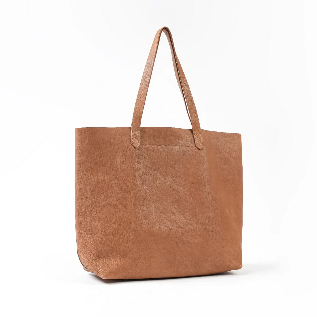 Caramel Leather wide tote bag
