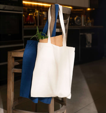 Shopping Bags - Offwhite & Robin Blue -2 Pc Set