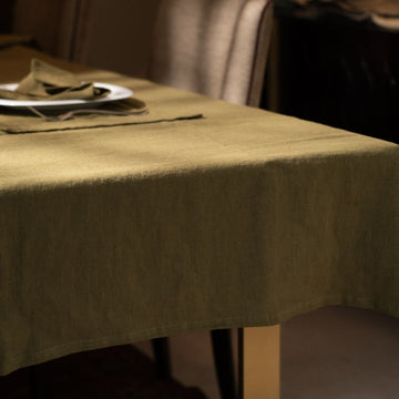 Linen Table Cloth Square with 4 Table Napkins Set