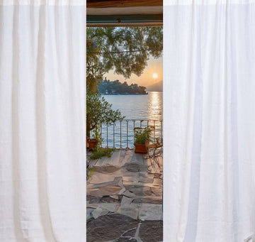 White Linen Curtain