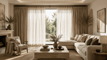 Curtains for living room space in a modern luxury interior