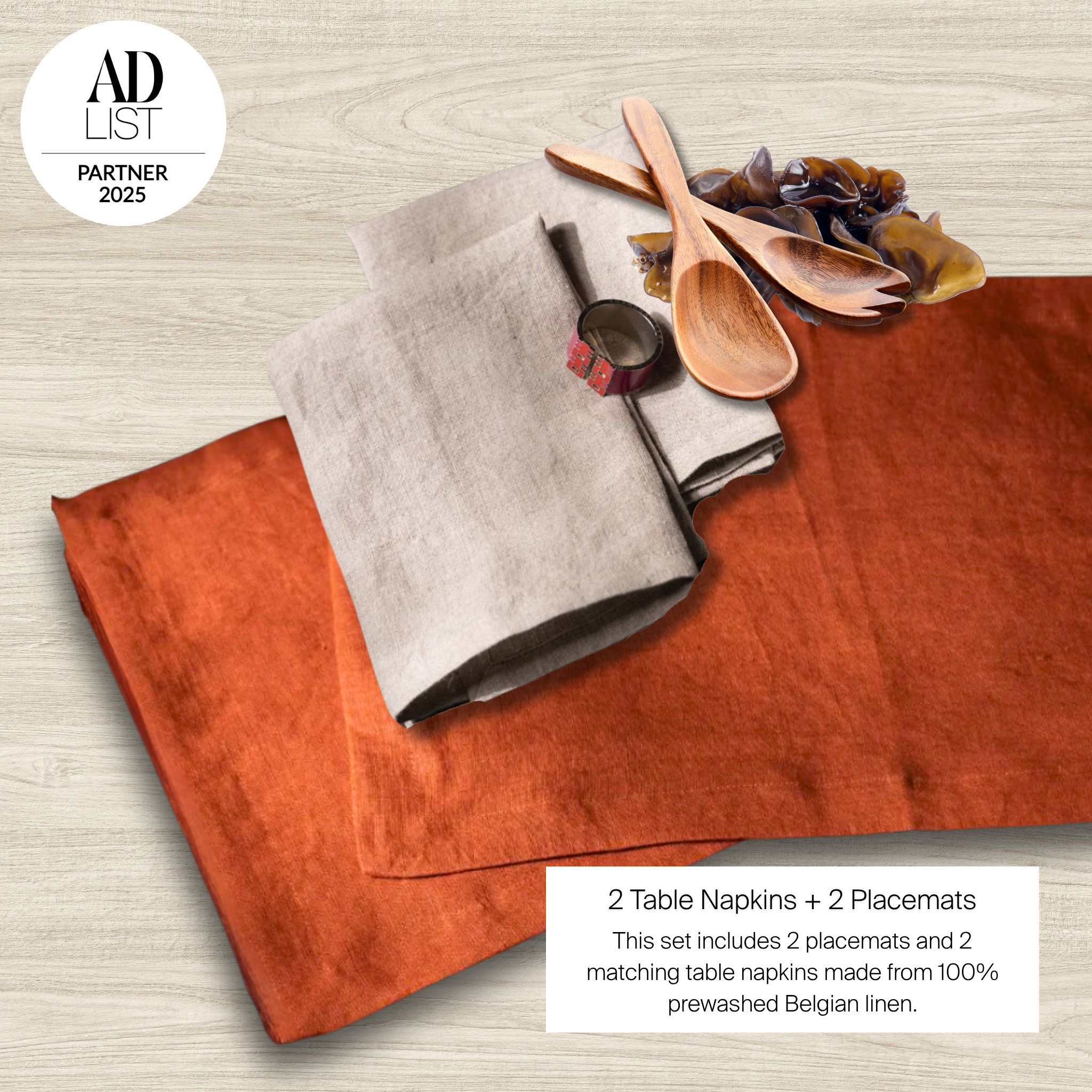 2 Linen Table Napkins & 2 Placemats