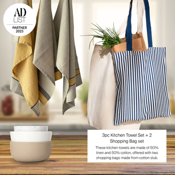 3 Pc Kitchen Towel set & 2Pc Shopping Bag set