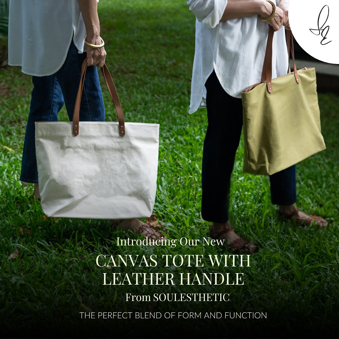 canvas tote bag with leather handles 