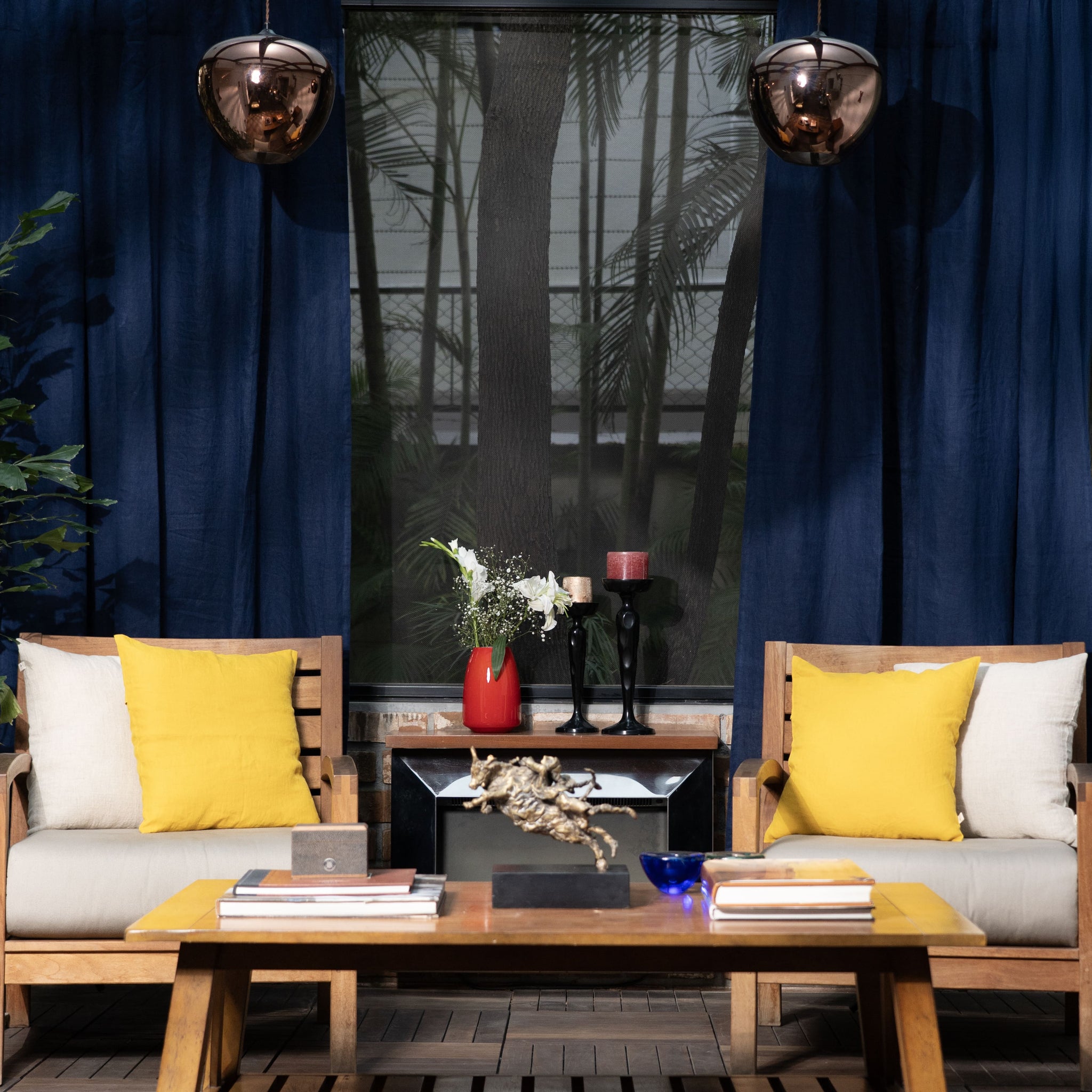 Linen Curtains-Indigo