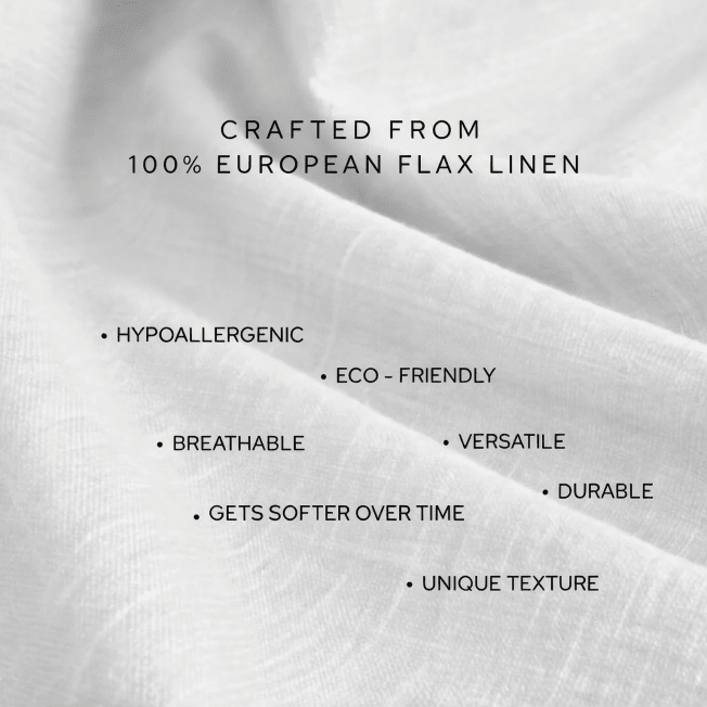 Softly Draped Linen Curtain in White