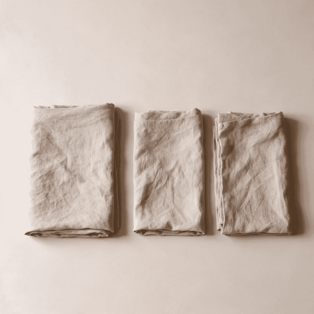 Natural (Beige) Linen Flat Sheets With Matching Pillow Covers