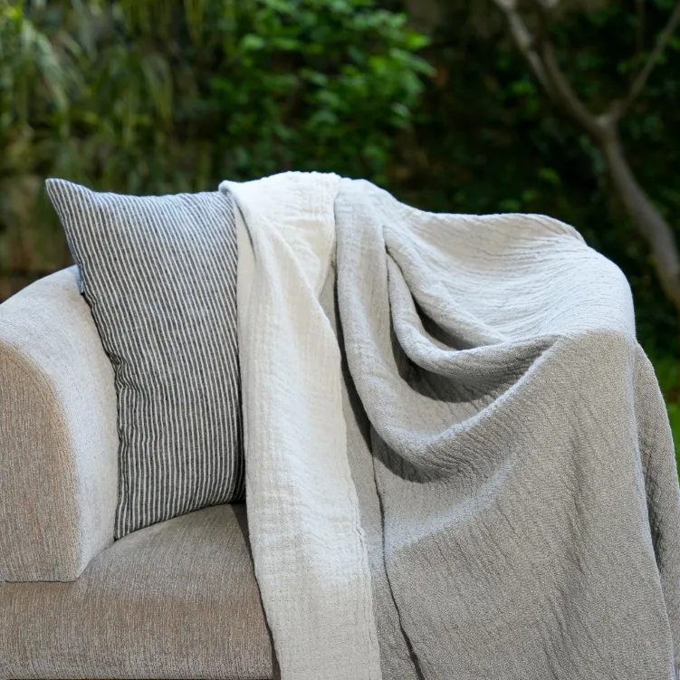 White Reversible Cotton Throw