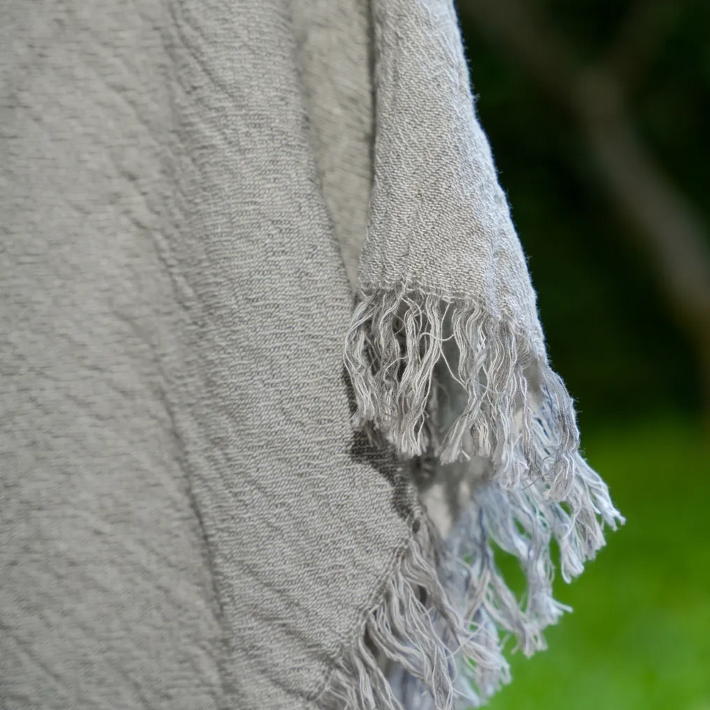 Off White Reversible Cotton Throw