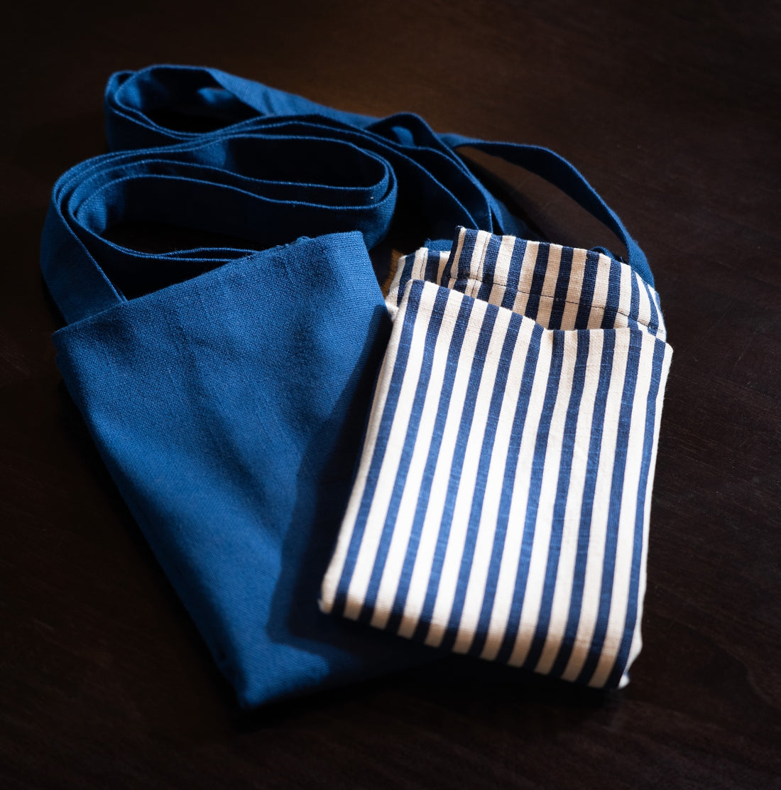 Shopping Bags - Robin Blue & Stripes -2 Pc Set