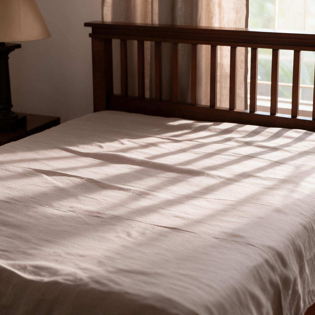 Taupe Linen Flat Sheets With Matching Pillow Covers