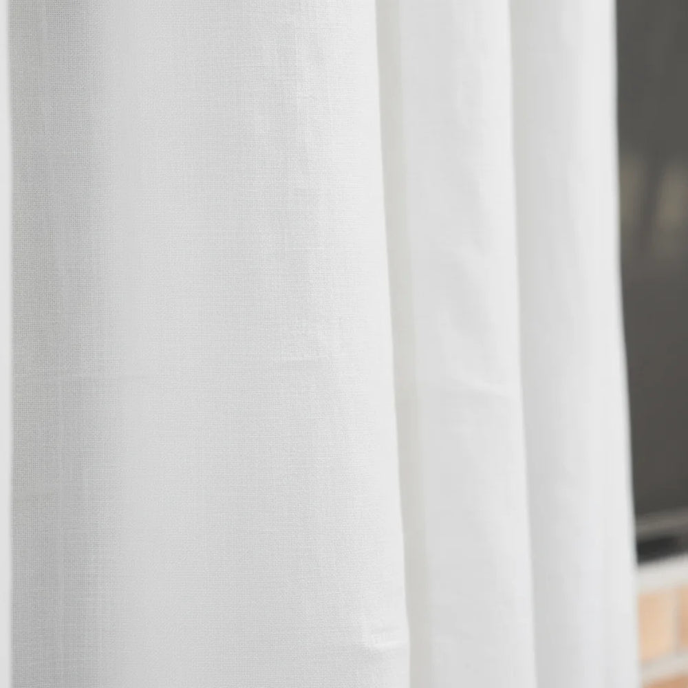 White curtain with a blurred background