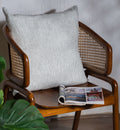 White with Black Stripes Linen Cushion Cover on a Wooden Chair