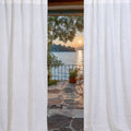 White with Stripes Linen Curtain