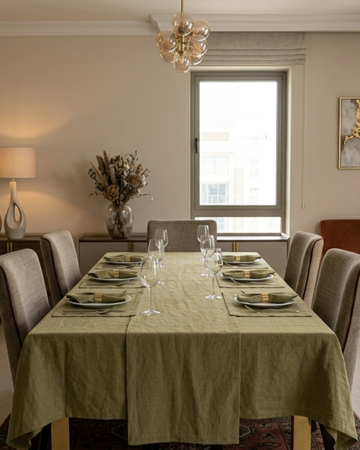 Mediterranean Celebration Table – 6 Seater – Green Moss