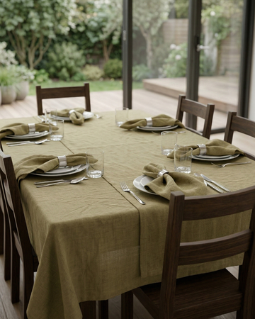 Mediterranean Hosting Table – 6 Seater – Green Moss